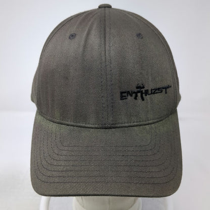 Enthuzst Baseball Cap Gray XL Flexfit Logo Curved Brim Stretch Fit Outdoor Hat
