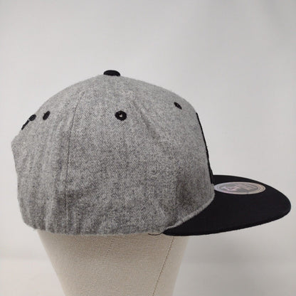 Cali Snapback Hat Gray OSFA Embroidered Colorblock Top Level 6 Panel