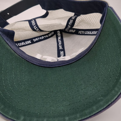 YETI Trucker Hat Blue One Size Snapback Mesh Embroidered Logo Coolers Outdoor
