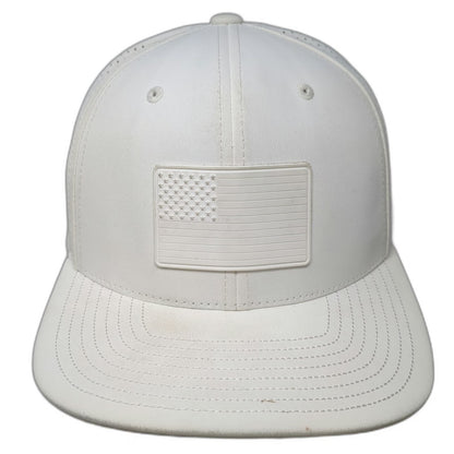 Branded Bills Trucker Hat White One Size American Flag Elite Classic Snapback