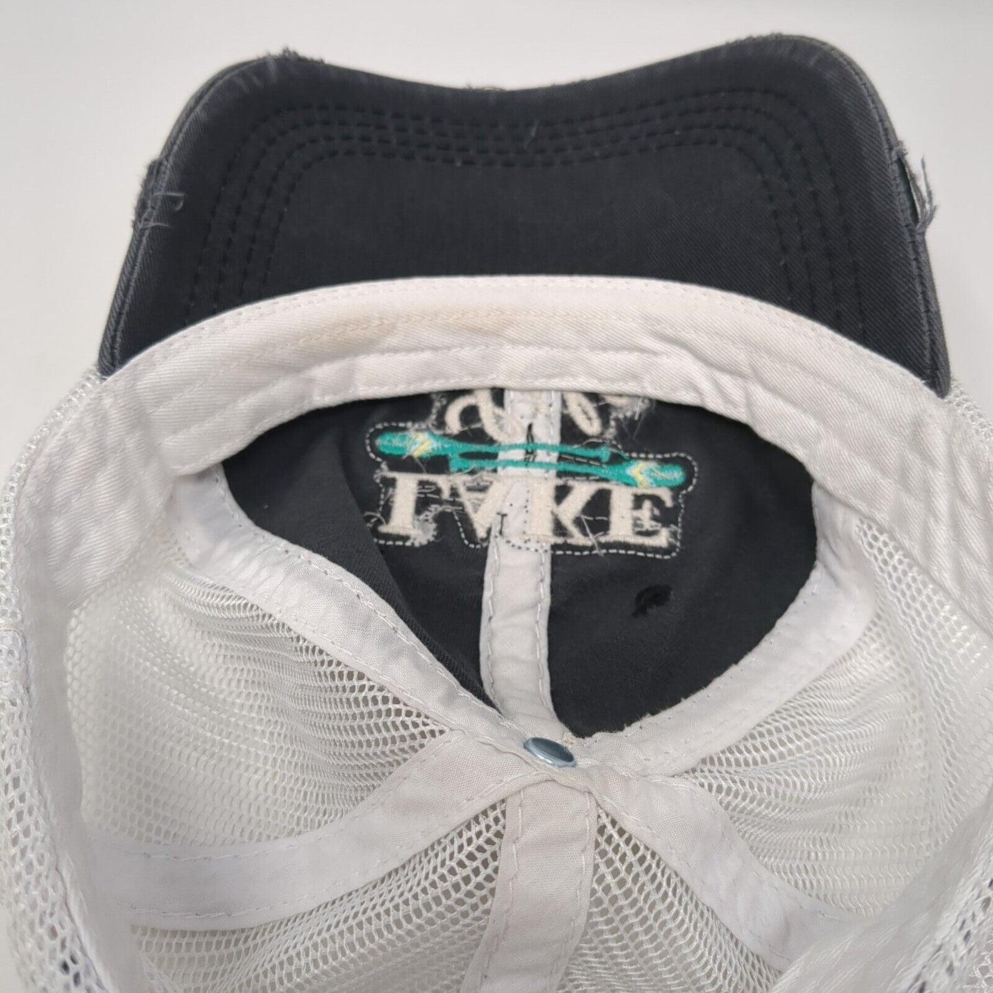 Lake Life Strapback Trucker Hat Blue One Size Adjustable Mesh Back Distressed