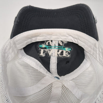 Lake Life Strapback Trucker Hat Blue One Size Adjustable Mesh Back Distressed