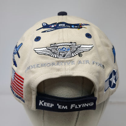 Commemorative Air Force Flying War Cats Baseball Cap Beige Blue Red One Size Hat