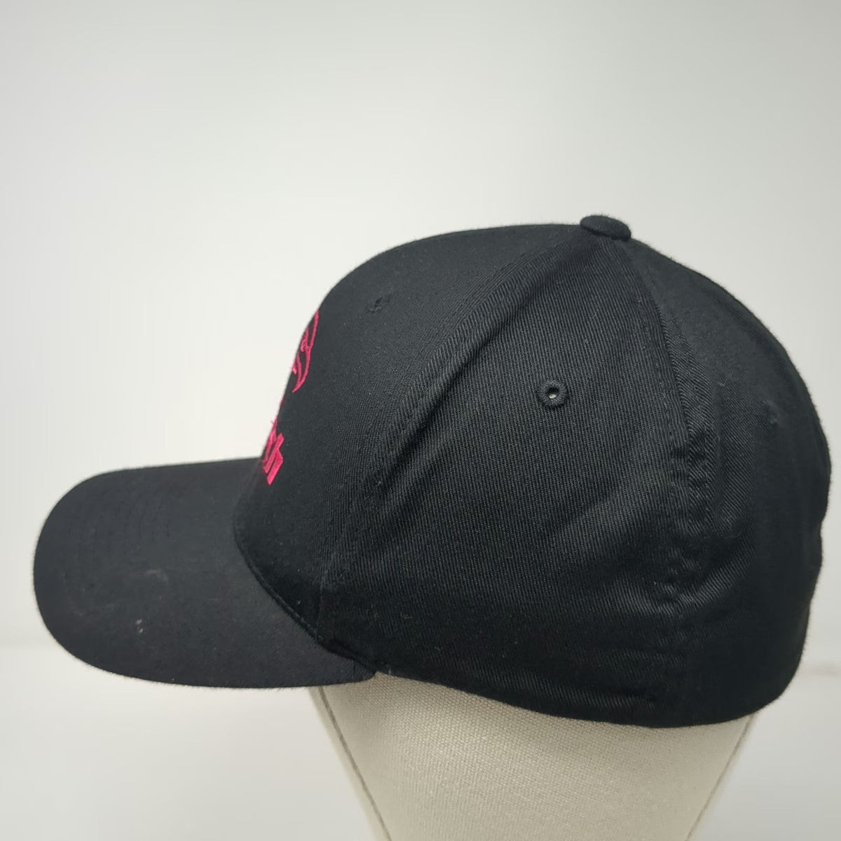 Flexfit Baseball Cap Black Pink M WyoTech Eagle Embroidered Curved Brim hat