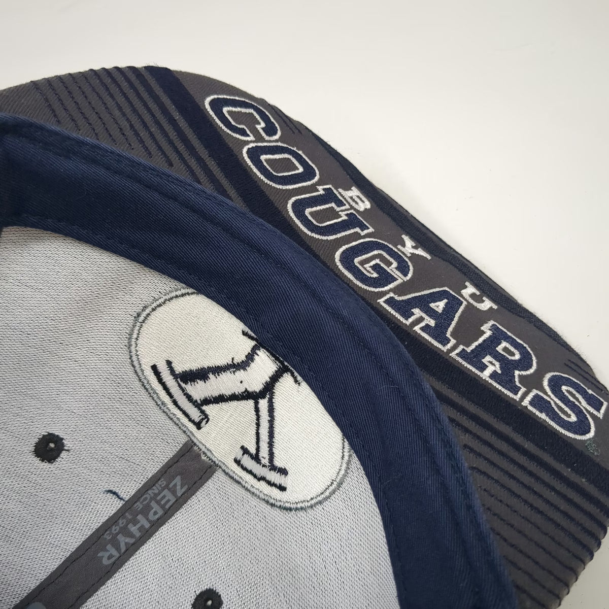 BYU Cougars NCAA Zephyr Blue Snapback One Size Utah Arch Underbrim Flat Bill Hat