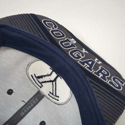 BYU Cougars NCAA Zephyr Blue Snapback One Size Utah Arch Underbrim Flat Bill Hat