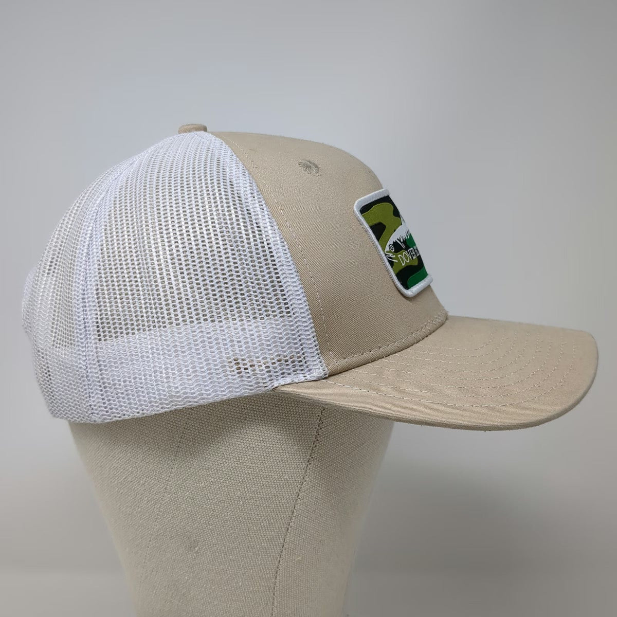 Dover Bluff Hat Co. Trucker Hat Brown One Size Mesh Back Fish Patch Snapback