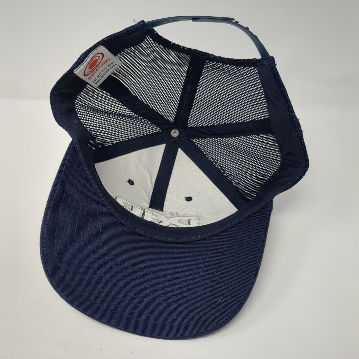 Best Dad Ever Snapback Trucker Hat Blue One Size Mesh Back Adjustable