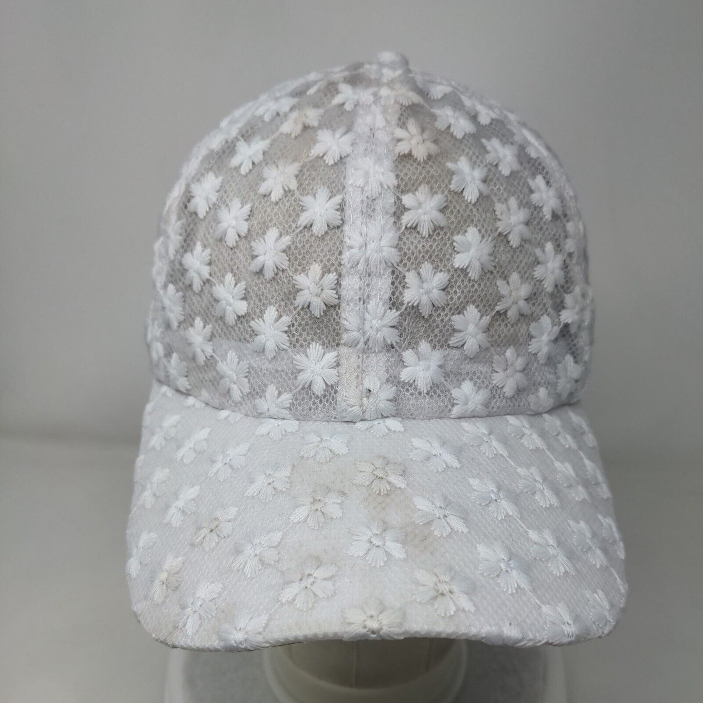 Unbranded Snapback Hat White One size Adjustable Floral Lace Trim Polyester