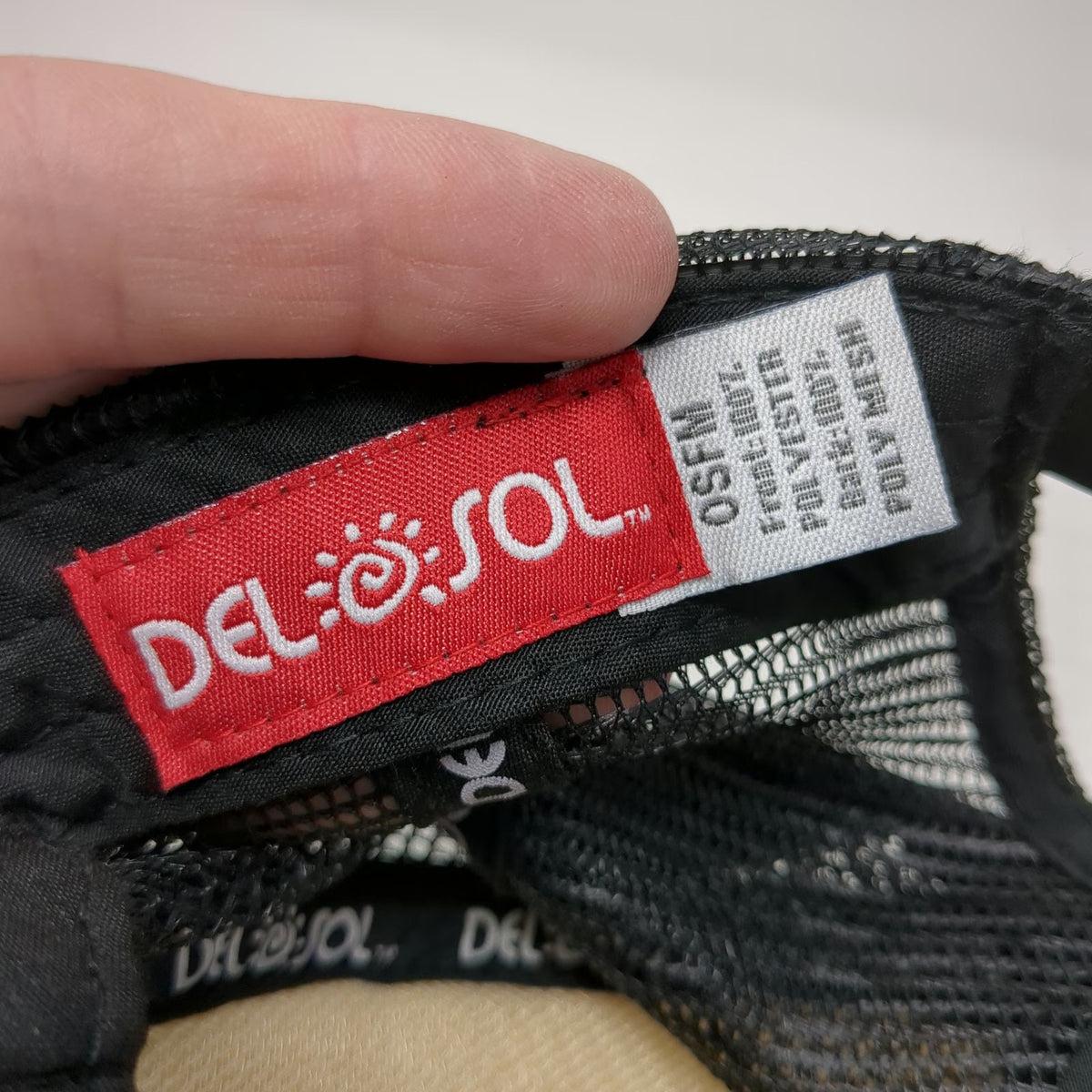 Del Sol Trucker Hat Black One Size Snapback Mesh Back Graphic Under Brim Striped
