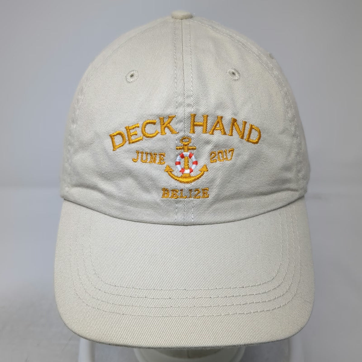 Alternative Baseball Cap Beige One Size Deck Hand June 2017 Belize Anchor Hat