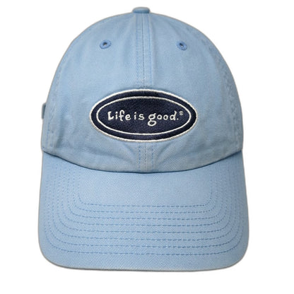 Life is Good Baseball Cap Blue One Size Cotton Embroidered Patch Slideback Hat
