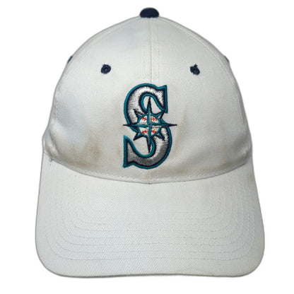 Seattle Mariners MLB Signatures Snapback White Hat OSFM Embroidered Logo Blue
