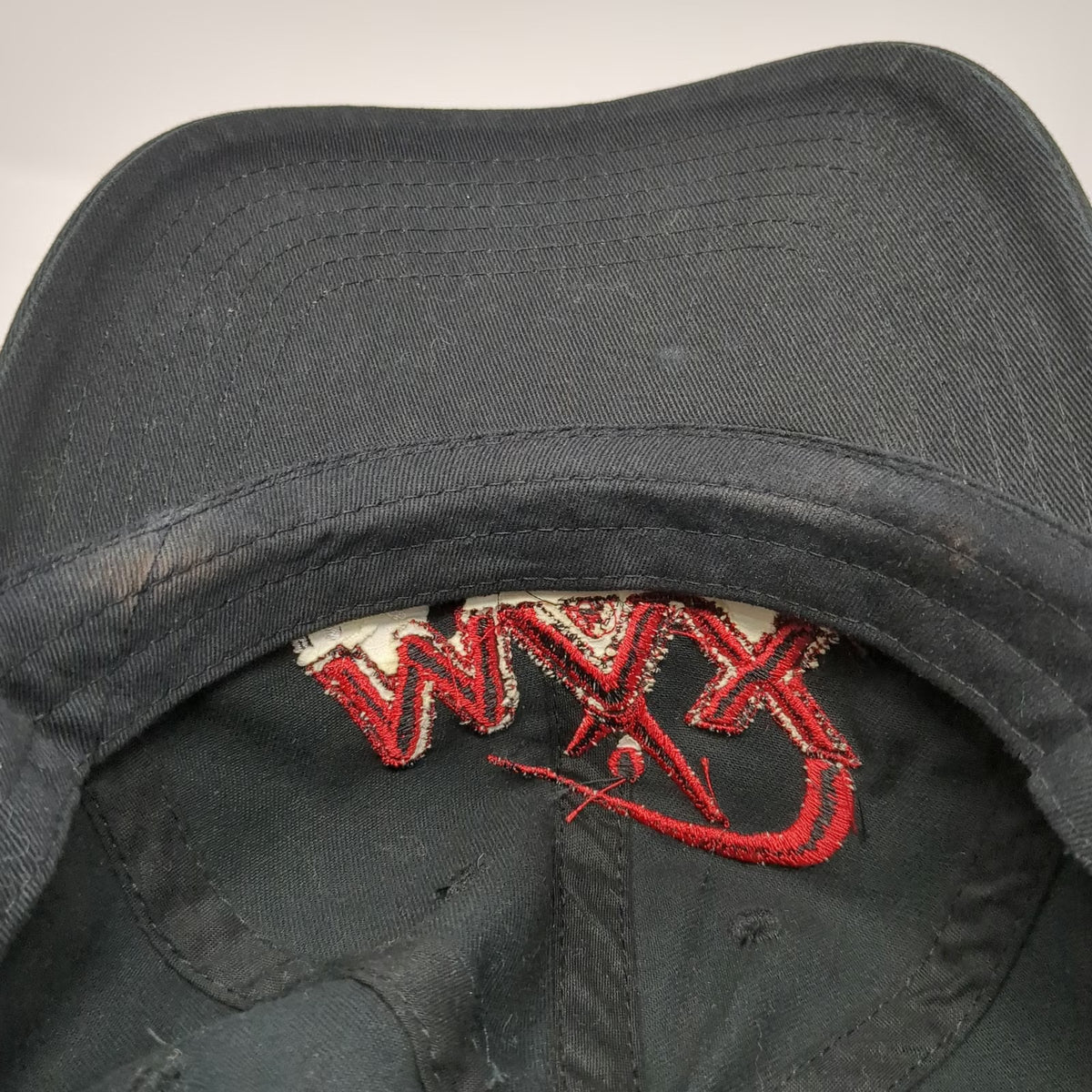 Black Baseball Cap One Size MAX Hair Don't Care Embroidered Logo Slideback Hat