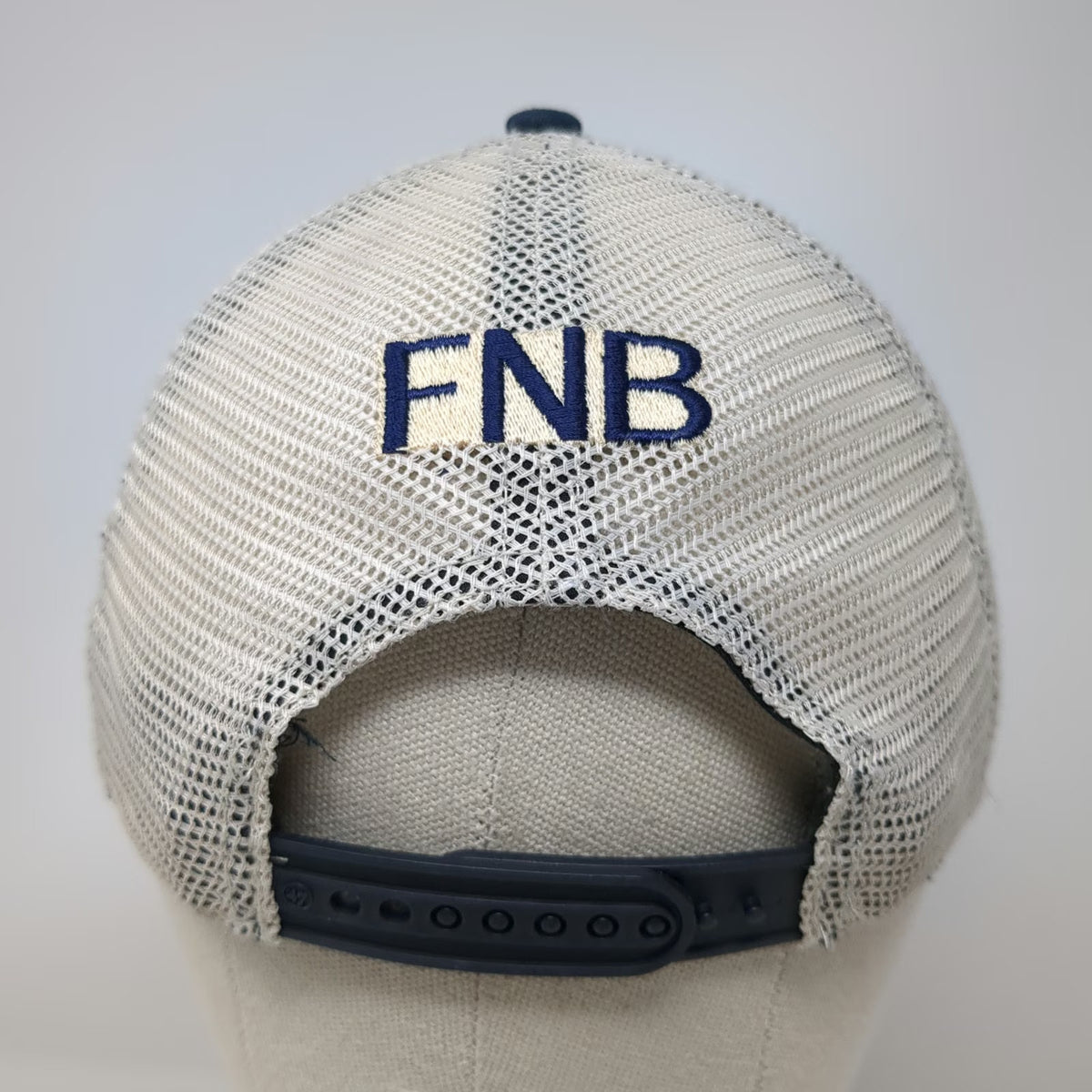 47 Brand Trucker Hat Blue OSFM FNB Yellow Logo Green Underbrim Contrast Stitch