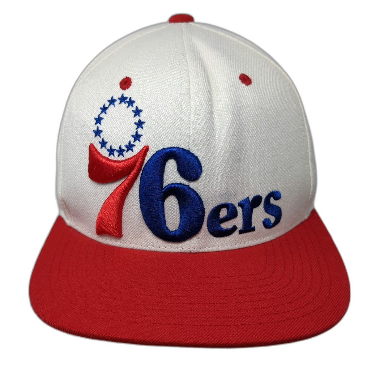 Mitchell & Ness Philadelphia 76ers NBA Snapback Hat White Red Blue One Size
