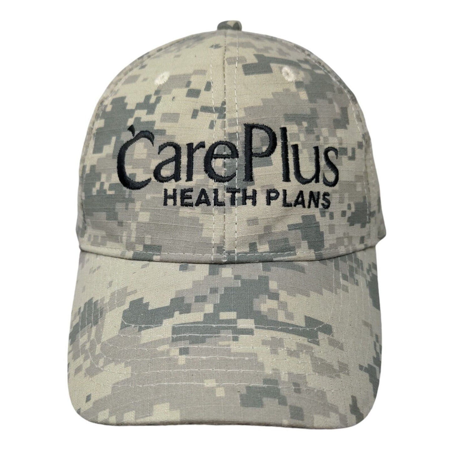 Care Plus Health Plan Strapback Hat Camouflage OSFA Adjustable Embroidered