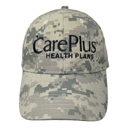 Care Plus Health Plan Strapback Hat Camouflage OSFA Adjustable Embroidered