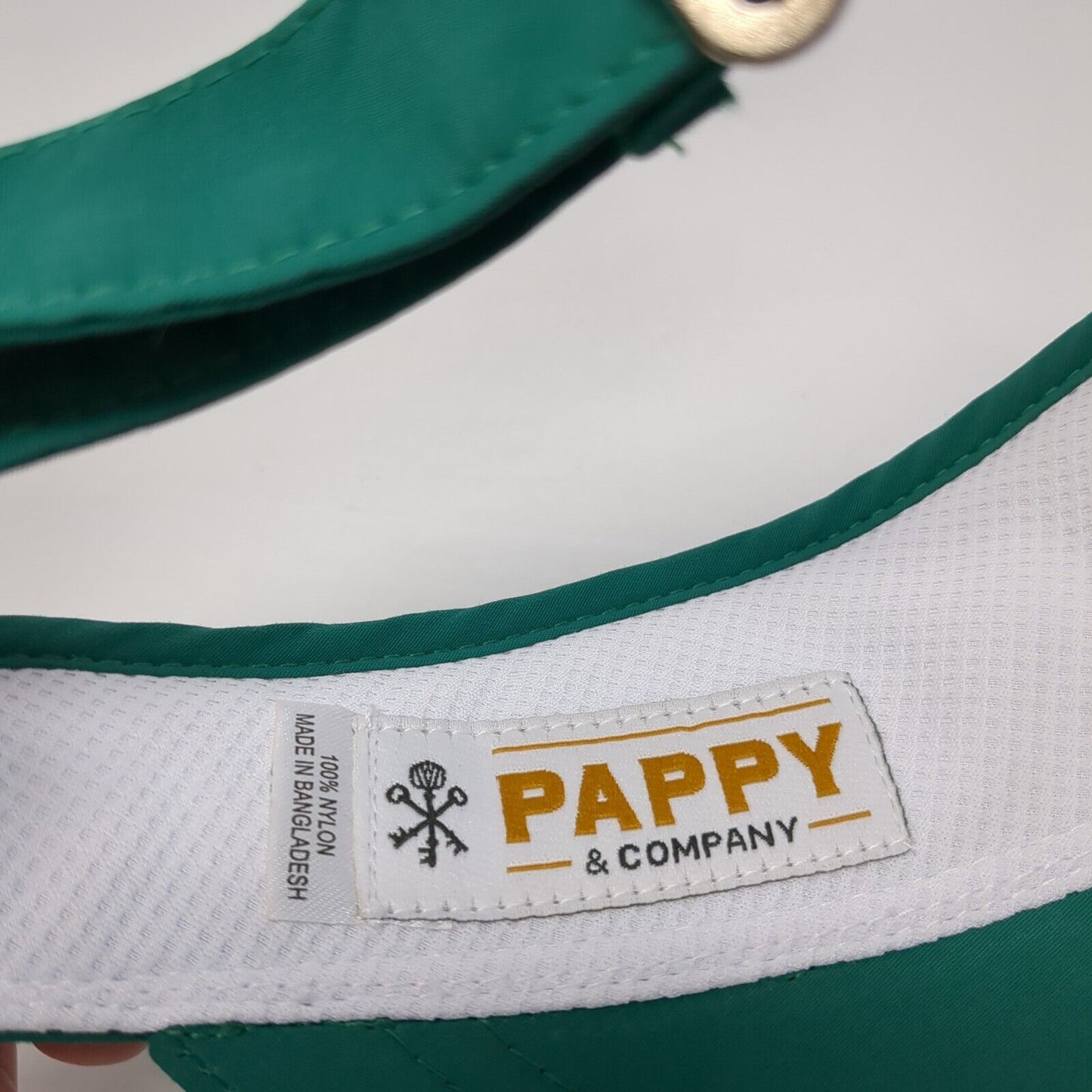 Pappy & Company Slideback Sun Visor Green OS Adjustable Lightweight Embroidered