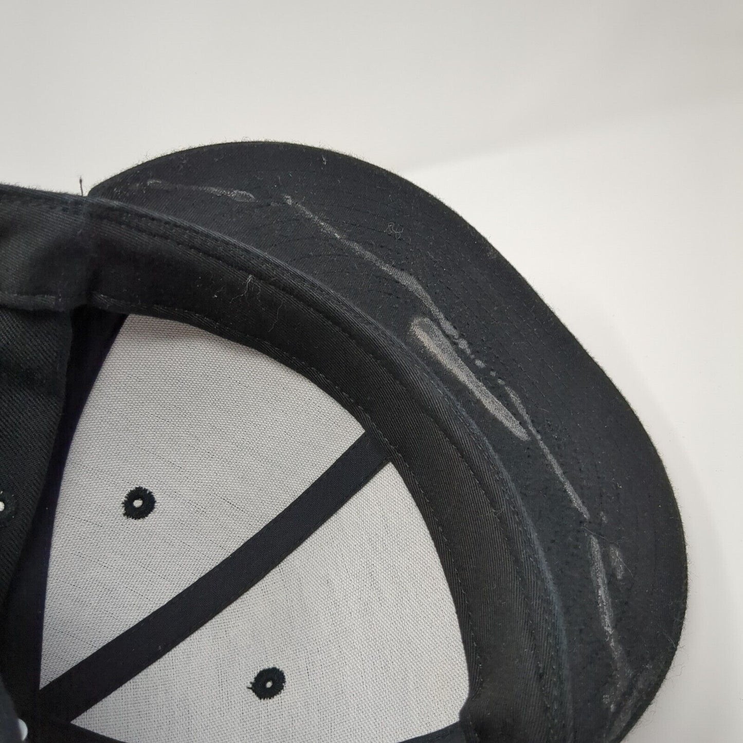 Lids Fitted Hat Black 7 5/8 Solid 6 Panel Vent Holes Blank Outdoor