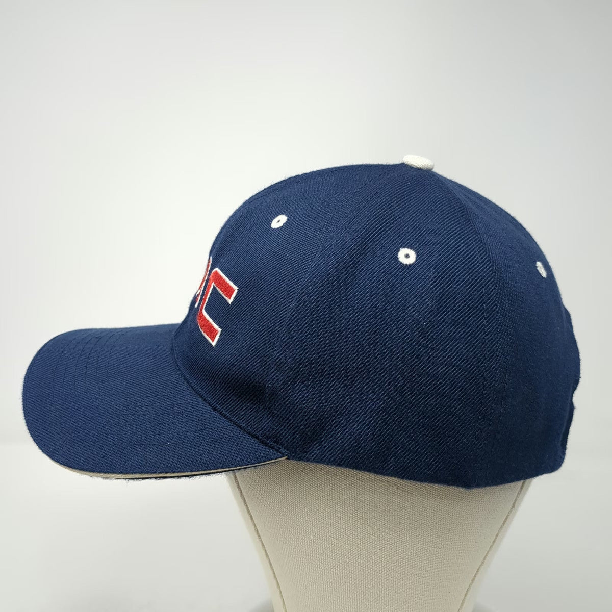 Baseball Cap Blue Red White One Size GMC Logo Sandwich Brim Strapback Hat Truck