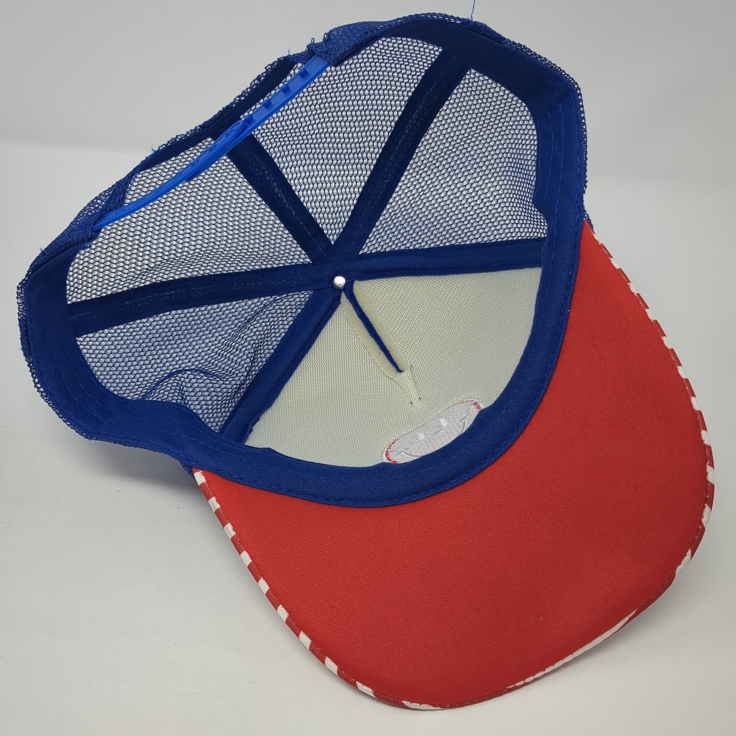 Smiley Face Stars & Stripes Trucker Hat Multicolor One Size Mesh Back Patriotic