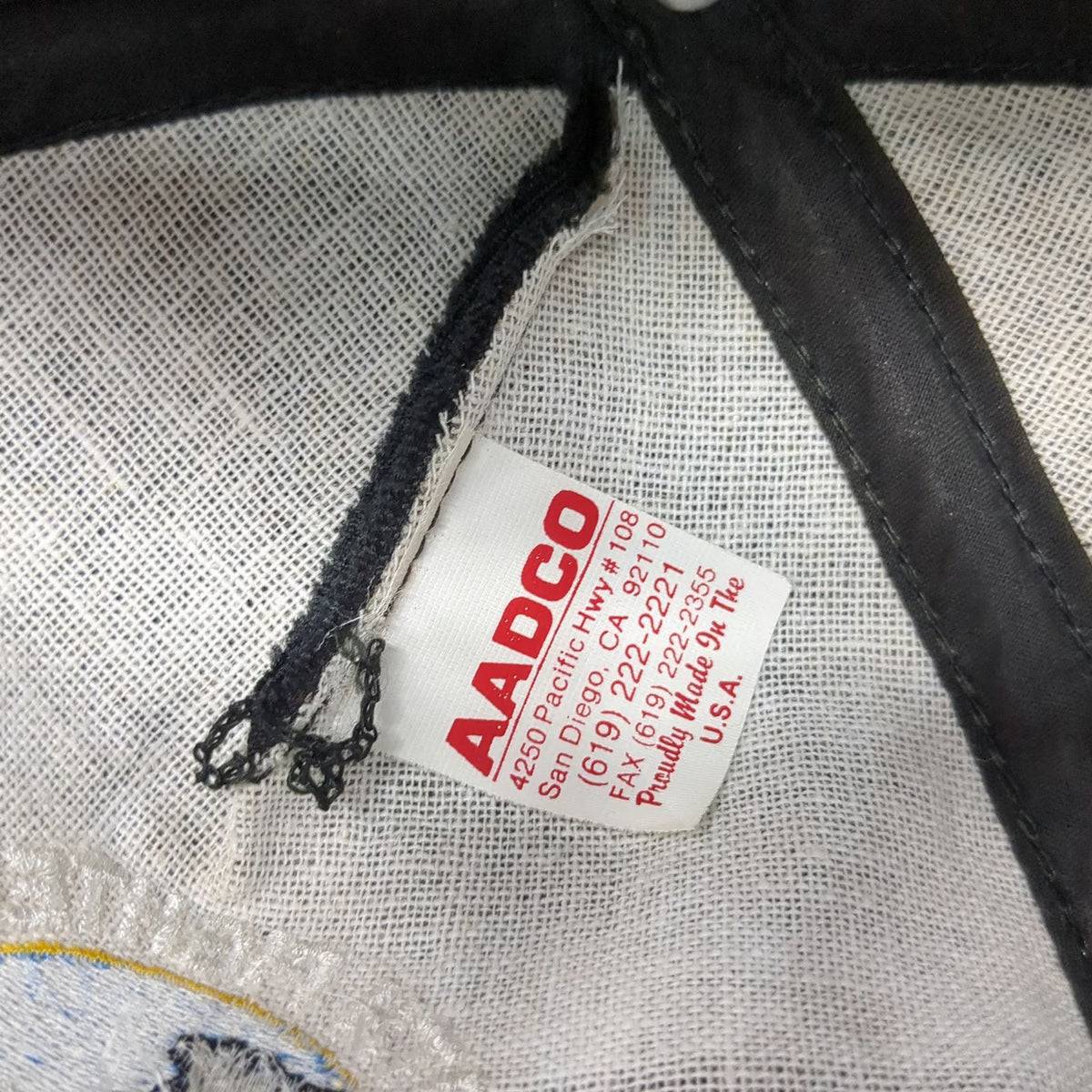 AADCO 5 Panel Hat Black One Size 390th Fighter Sq Wild Boars Military Slideback