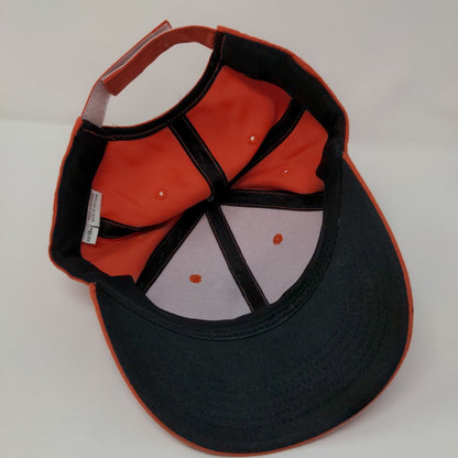 The YMCA Strapback Hat Orange 56cm Adjustable Solid Vent Holes