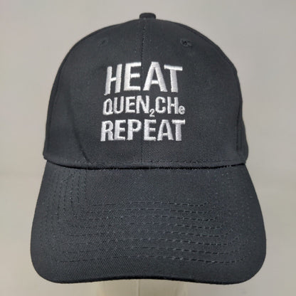 Hit Wear Men's Strapback Hat Black OSFM ECM USA Heat Quench Repeat Embroidered