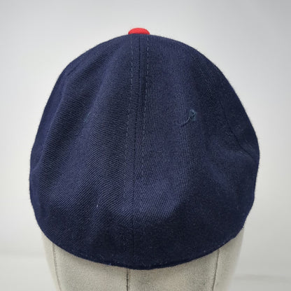 New Era Cap Blue Red 6 7/8 Angels MLB Diamond Collection Fitted Hat Vintage