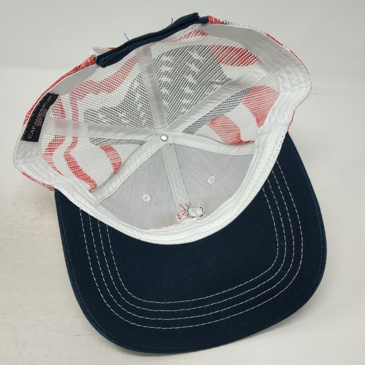 Cap America Baseball Cap Blue OSFM Tee It Up for the Troops American Flag Hat