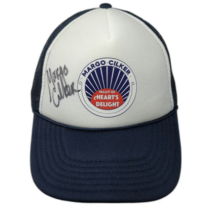OTTO Trucker Hat Blue One Size Signed Margo Cilker Valley Heart's Delight Mesh
