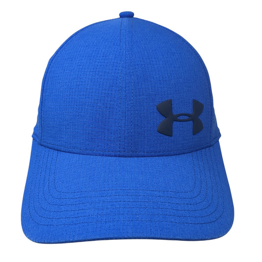 Under Armour Logo Fitted Hat Blue XL Classic Fit Stretch Solid 6 Panel