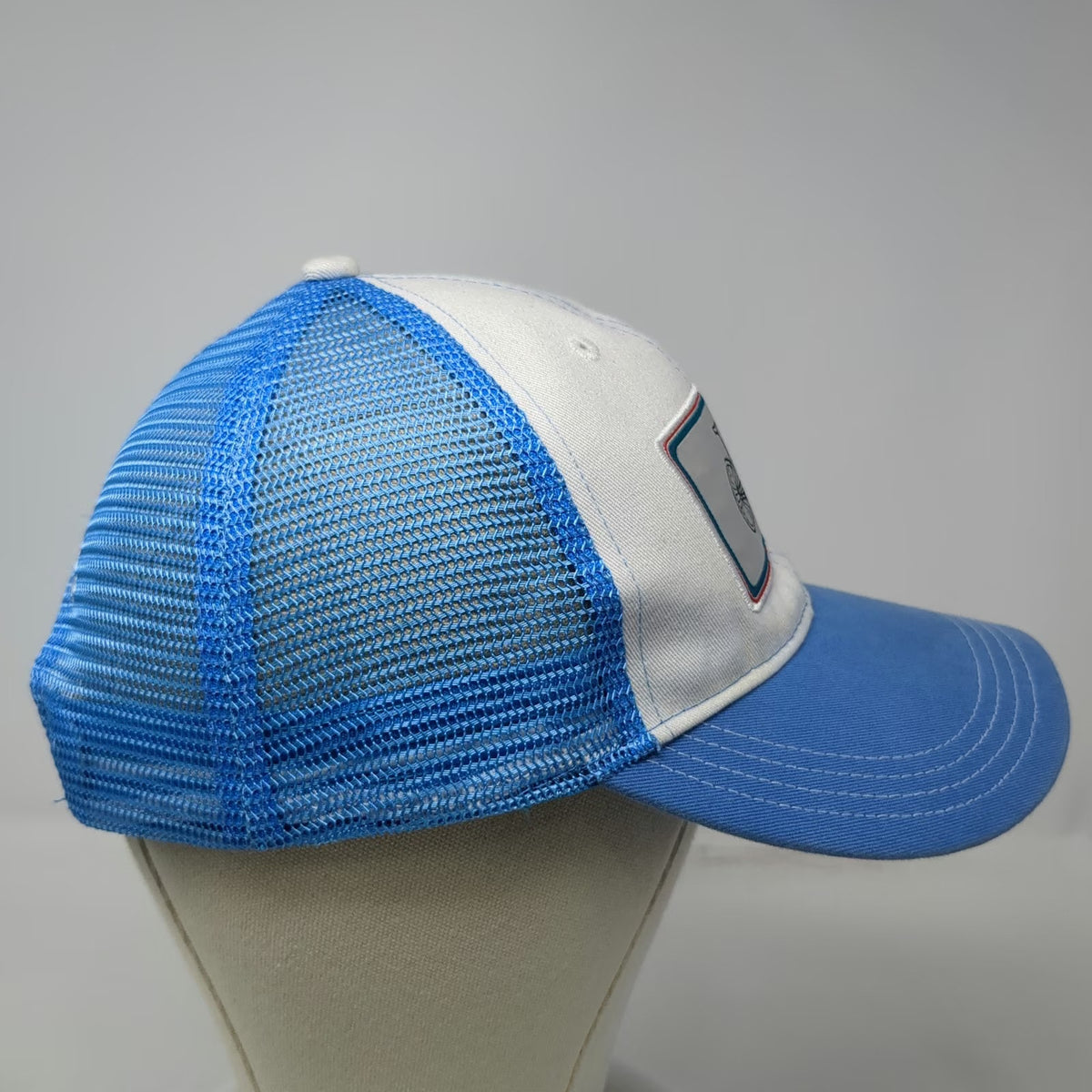 The Spindle Trucker Hat Blue One Size Snapback Enjoy Ride Bicycle Mesh Patch