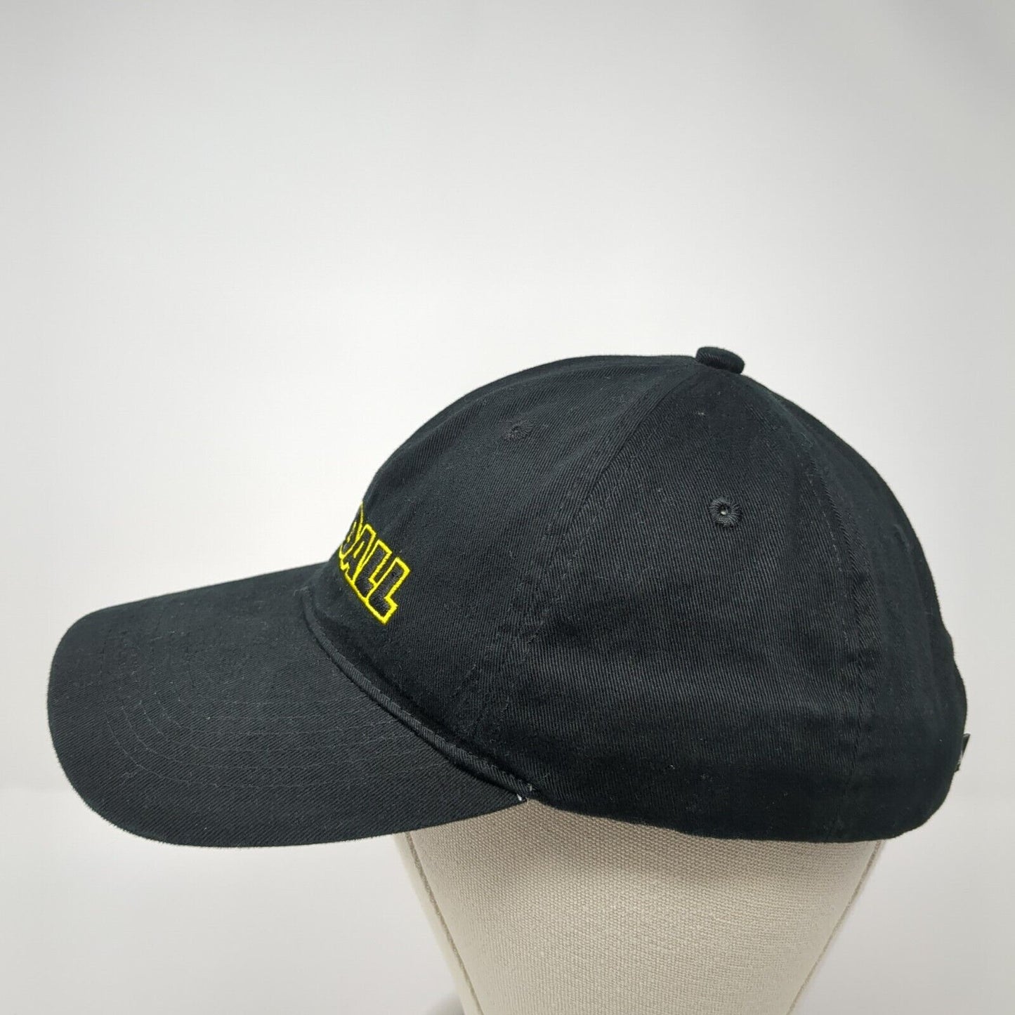 Kendall Strapback Hat Black One Size Adjustable Embroidered Pacific Headwear