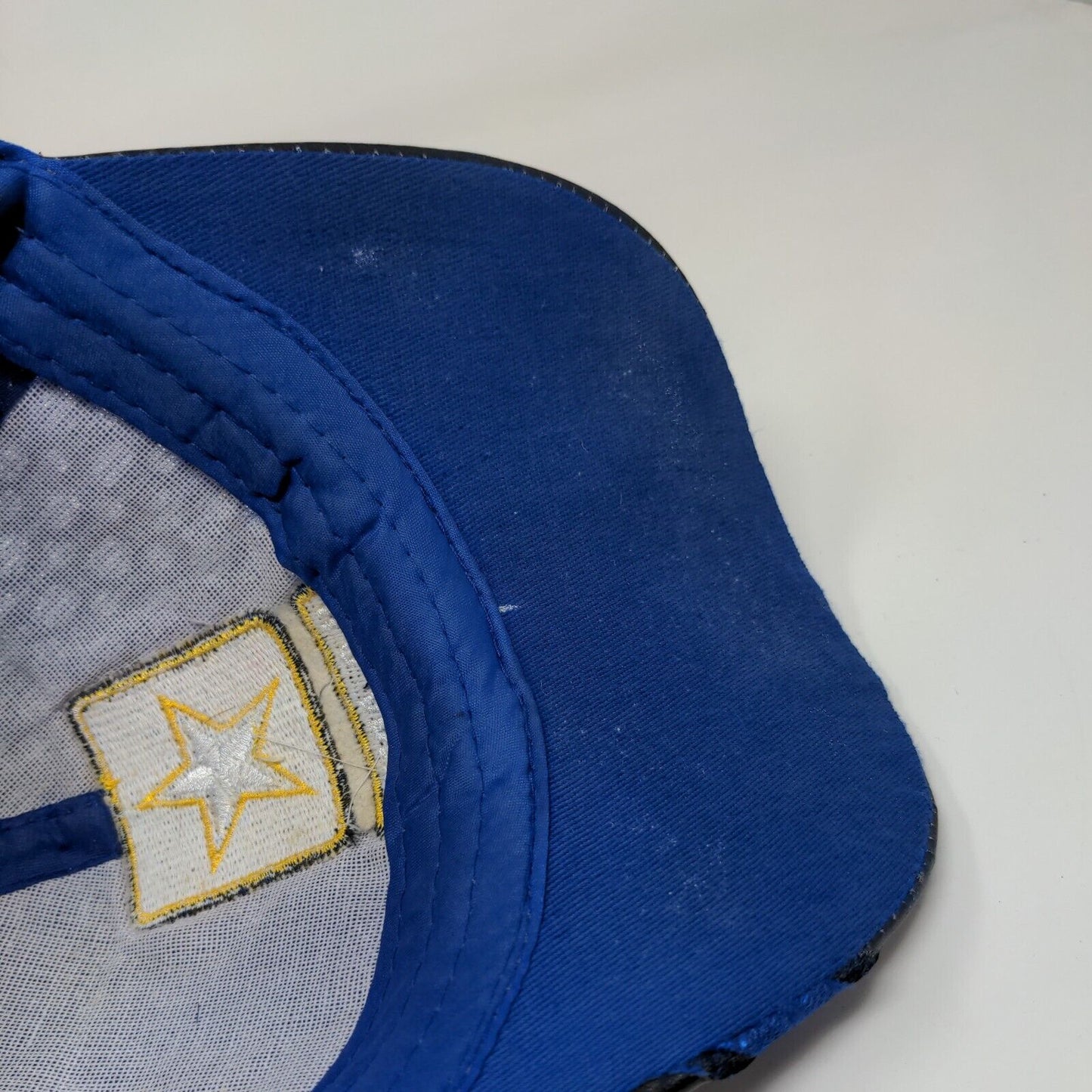 US Army Strapback Hat Blue OSFA Adjustable Embroidered Lightweight 6 Panel