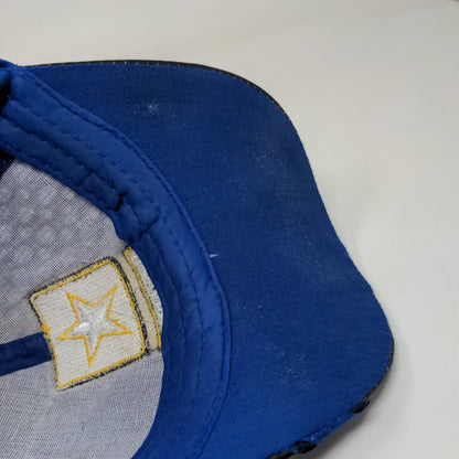 US Army Strapback Hat Blue OSFA Adjustable Embroidered Lightweight 6 Panel