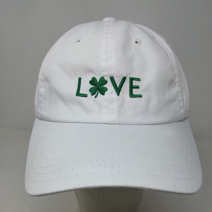 American Needle Men's Strapback Hat White Embroidered Love Clover Logo