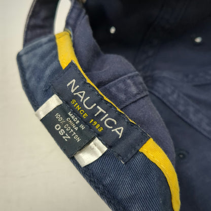 Nautica Baseball Cap Blue One Size Embroidered Sail Logo Slideback Cotton Hat