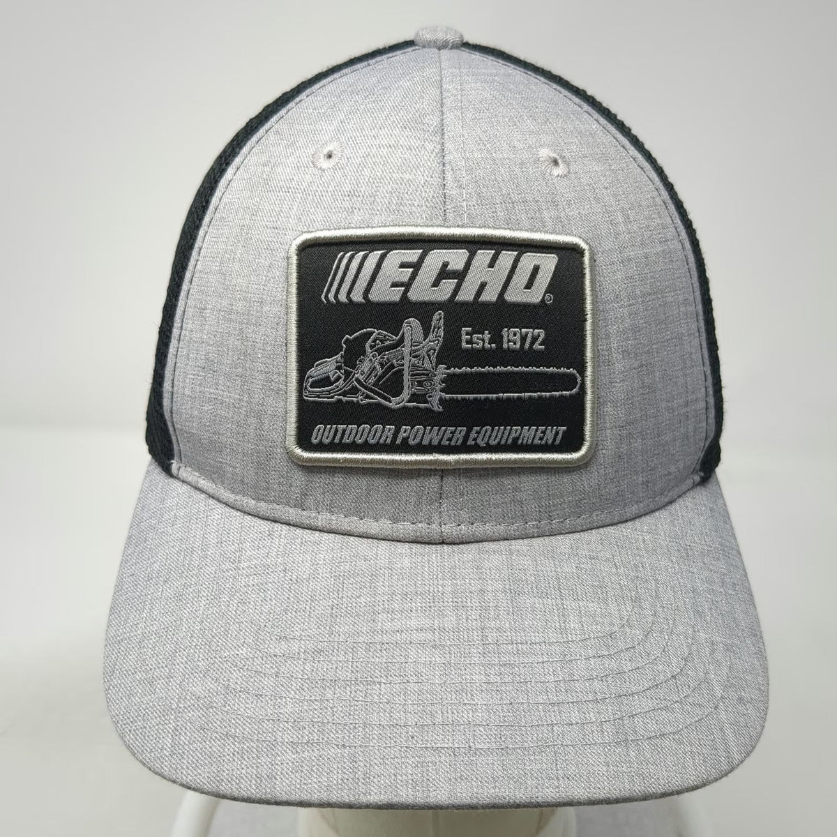 ECHO Trucker Hat Gray OSFM Mesh Back Chainsaw Outdoor Power Equipment Snapback