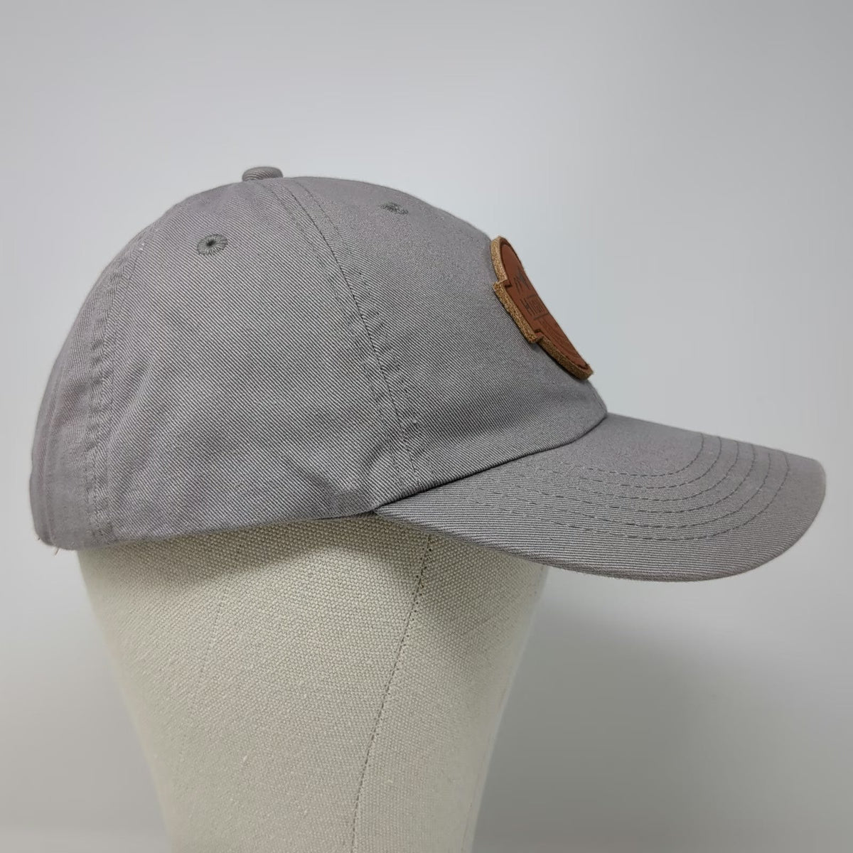 Gray One Size Baseball Cap High Mark Construction LLC Leather Patch Mountain Hat