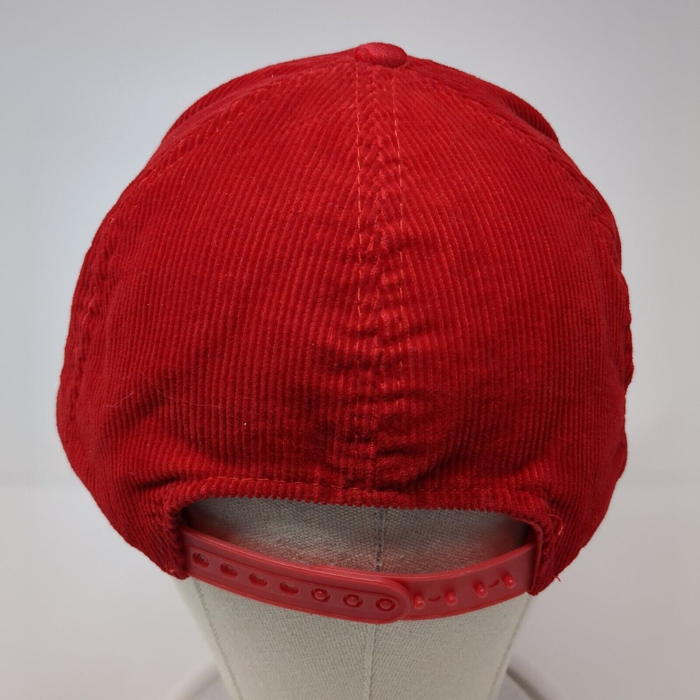 Re Play Snapback Hat Red One Size Adjustable Solid Corduroy Blank