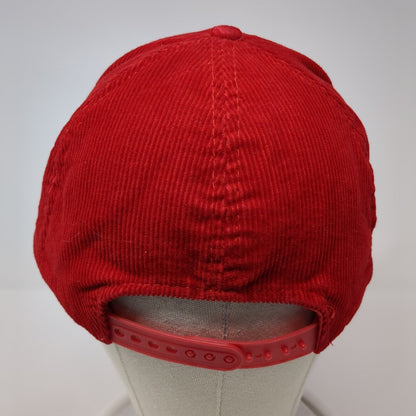 Re Play Snapback Hat Red One Size Adjustable Solid Corduroy Blank