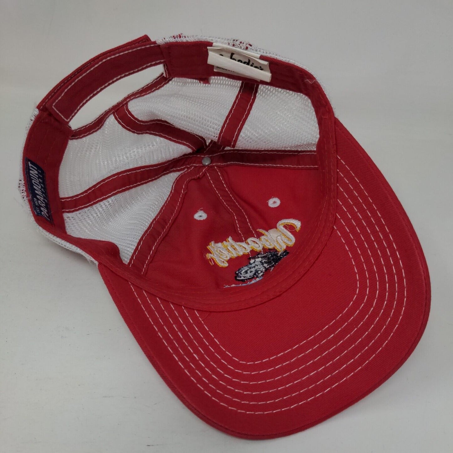 Woodies Wash Shack Strapback Trucker Hat Red OSFA Adjustable Mesh Back Paramount