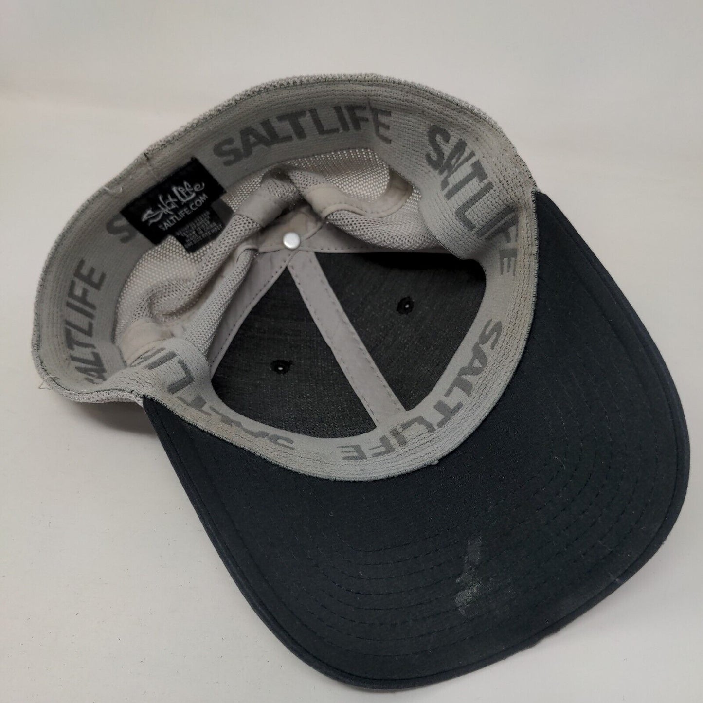 Salt Life Fitted Mesh Back Trucker Hat Black OSFM Colorblock 6 Panel