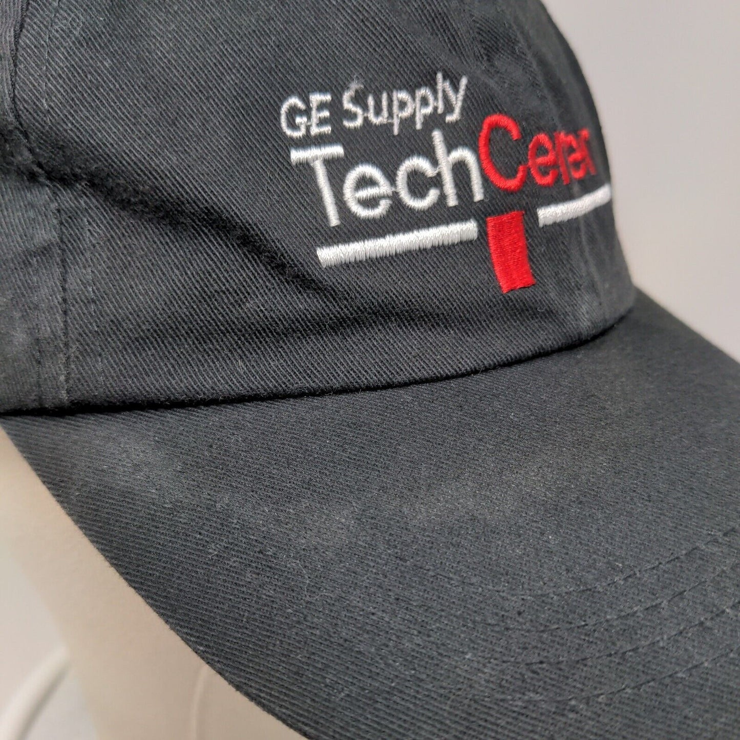 GE Supply Tech Center Adult Slideback Hat Black Fit All Embroidered Cotton