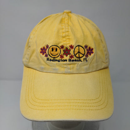 Smiley Peace Flowers Redington Beach FL Strapback Hat Yellow OSFA Jhats