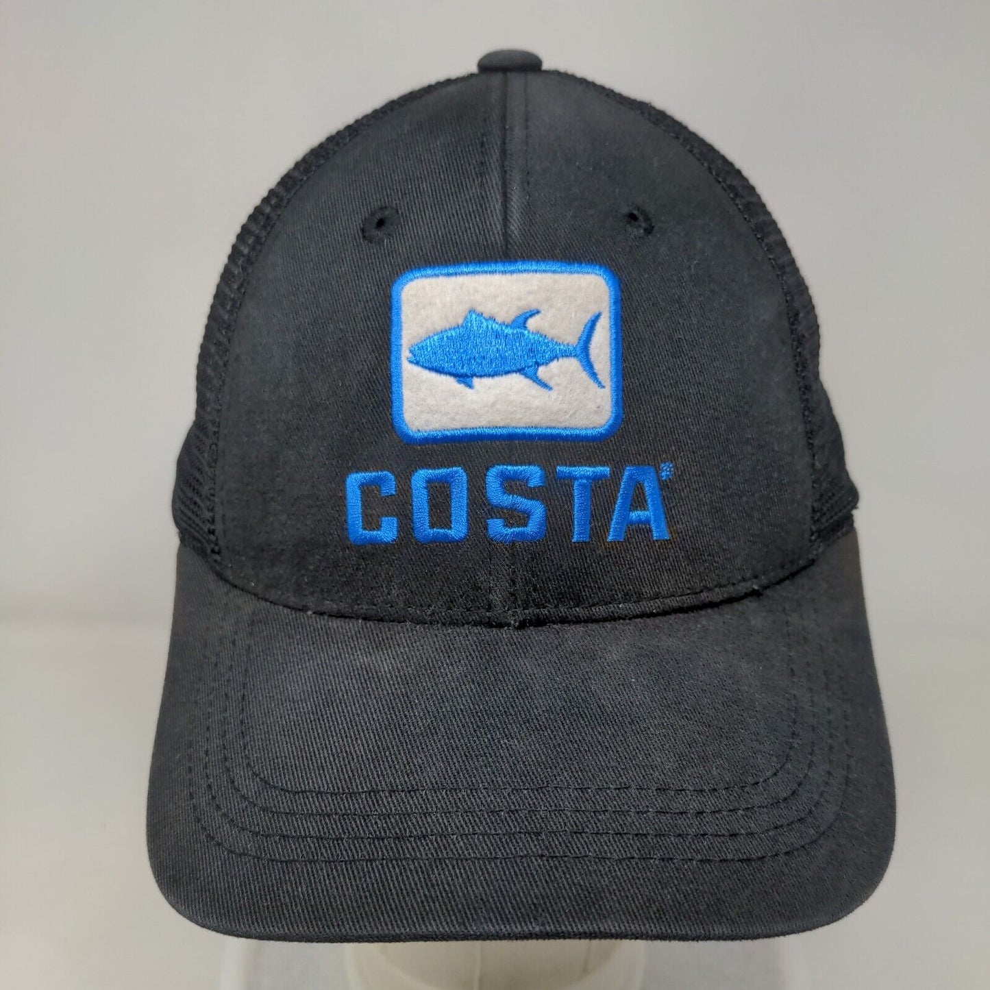 Costa del Mar Snapback Trucker Hat Black One Size Embroidered Mesh Back
