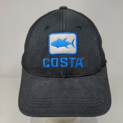 Costa del Mar Snapback Trucker Hat Black One Size Embroidered Mesh Back