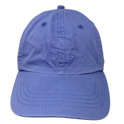 Distinctive Headwear Men's Strapback Hat Purple Embroidered Naples Dolphins Logo